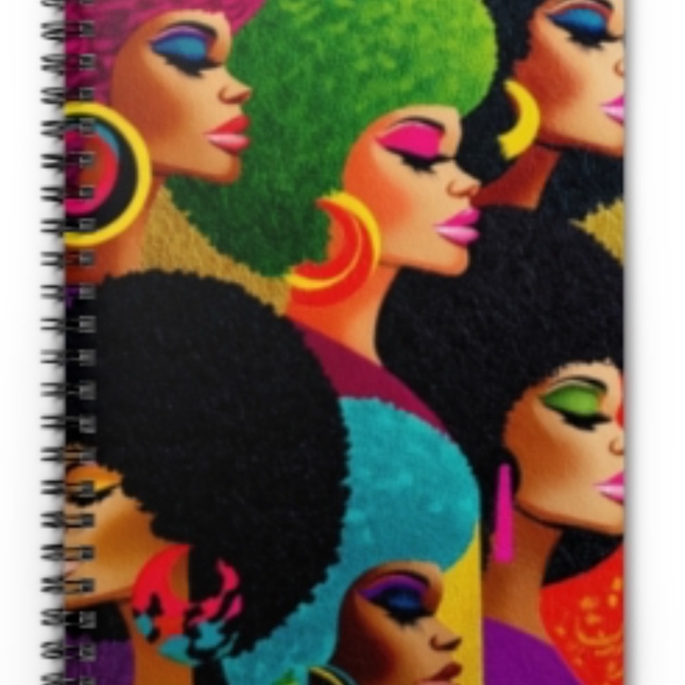 AfroChic Colorful Afro Art Spiral Notebook
